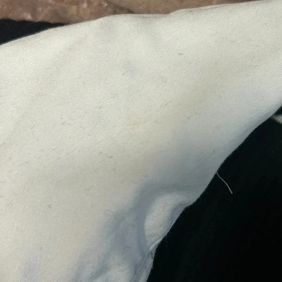 August Silk Black Silk Blend Collared Faux Pearl Beaded Accents V Neck Sweater - Picture 4 of 7